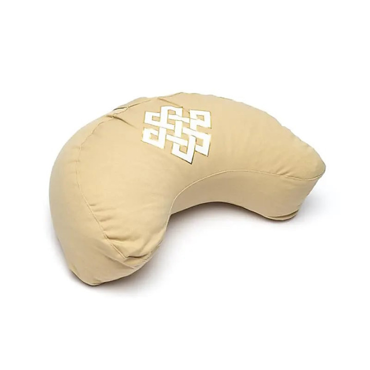 Coussin de méditation croissant nœud de l'infini beige ... | Pieralune