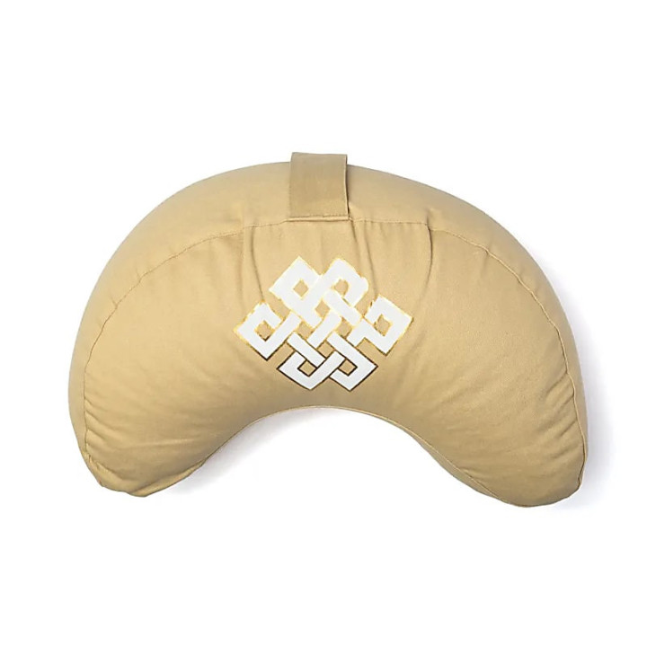 Coussin de méditation croissant nœud de l'infini beige ... | Pieralune