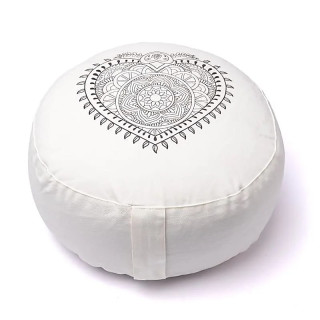 Coussin de méditation cœur blanc cassé coton bio (OCS) | Pieralune