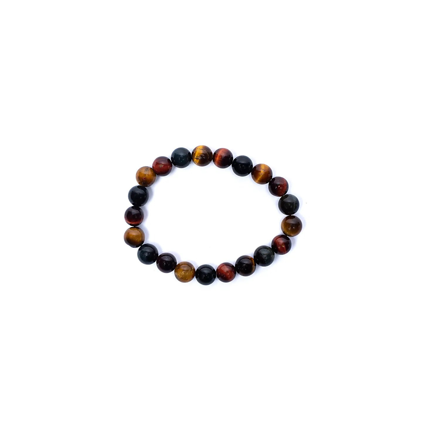 Bracelet élastique triple oeil de tigre (rouge/orange/b... | Pieralune