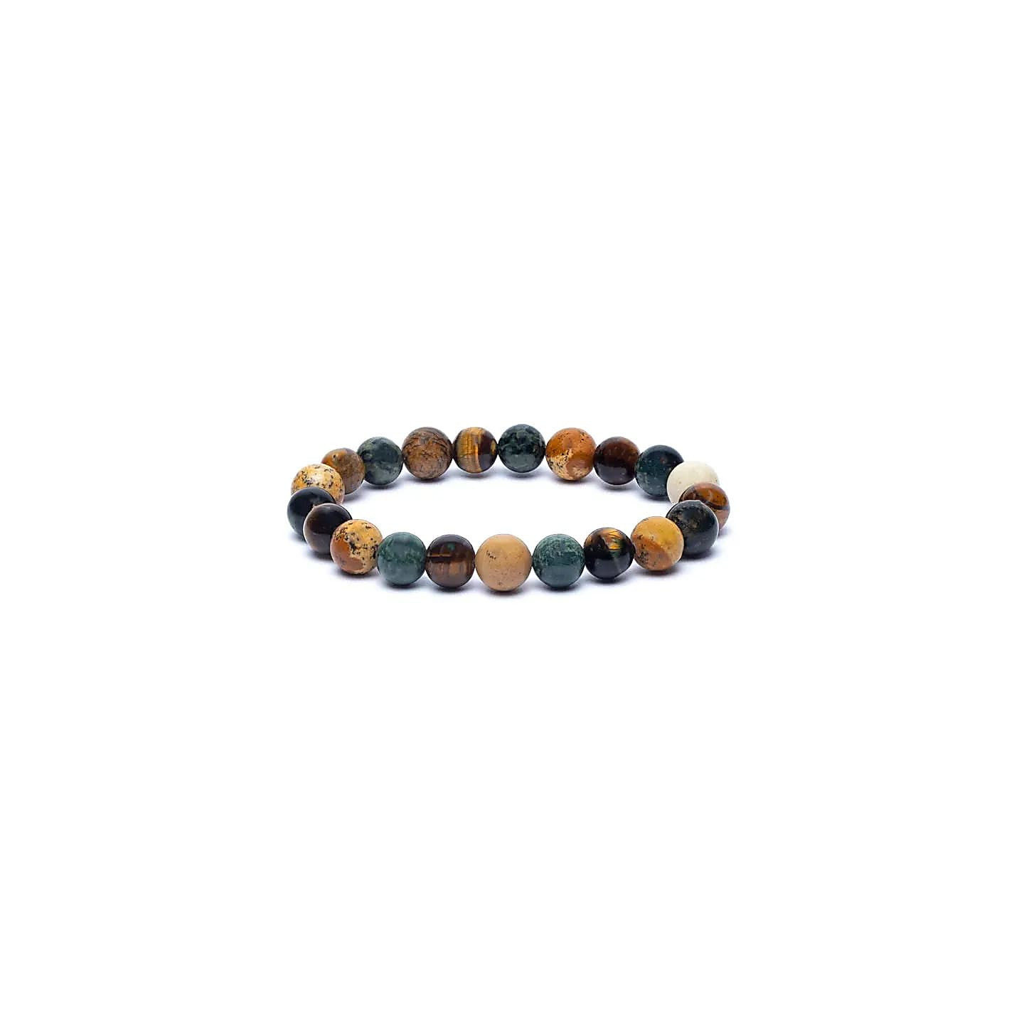 Bracelet élastique en jaspe kambaba/œil de tigre/jaspe ... | Pieralune