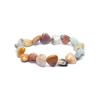 Bracelet élastique coeurs amazonite | Pieralune
