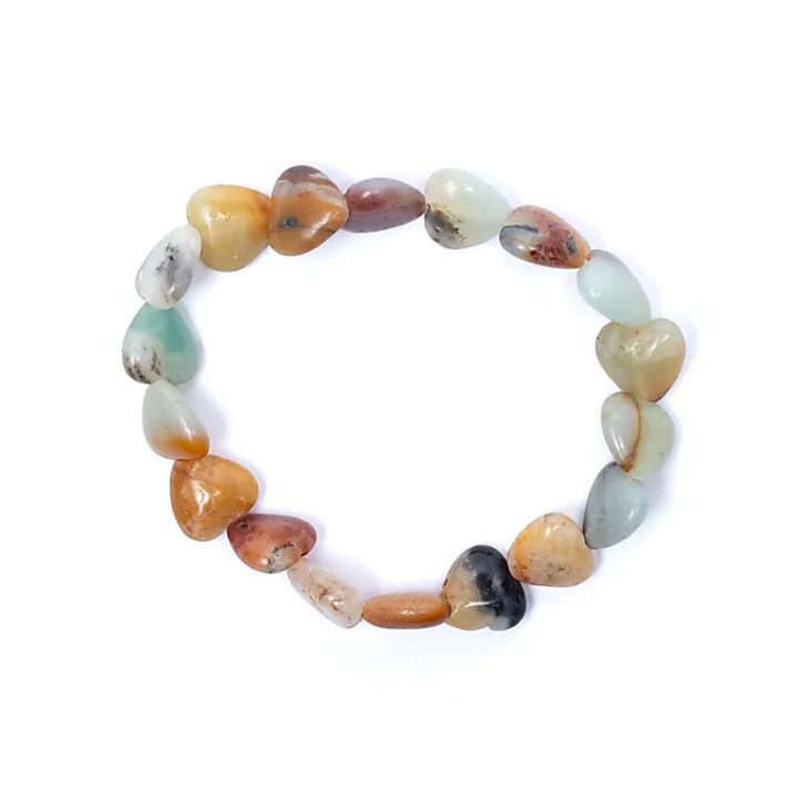 Bracelet élastique coeurs amazonite | Pieralune