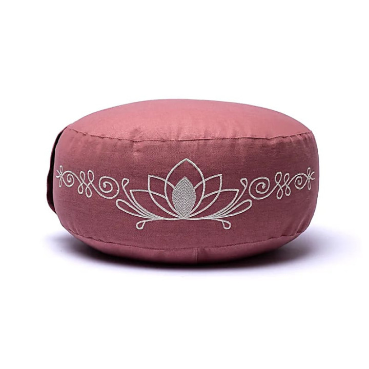 Coussin de méditation rose ancien lotus coton biologiqu... | Pieralune