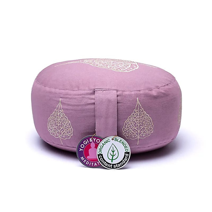 Coussin de méditation lilas feuille de bodhi coton biol... | Pieralune