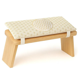 Coussin pour banc de méditation blanc Fleur de Vie avec... | Pieralune