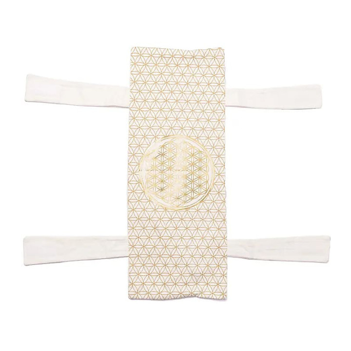 Coussin pour banc de méditation blanc Fleur de Vie avec... | Pieralune