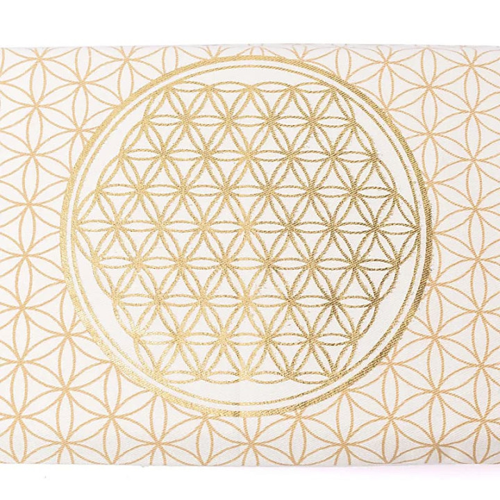 Coussin pour banc de méditation blanc Fleur de Vie avec... | Pieralune