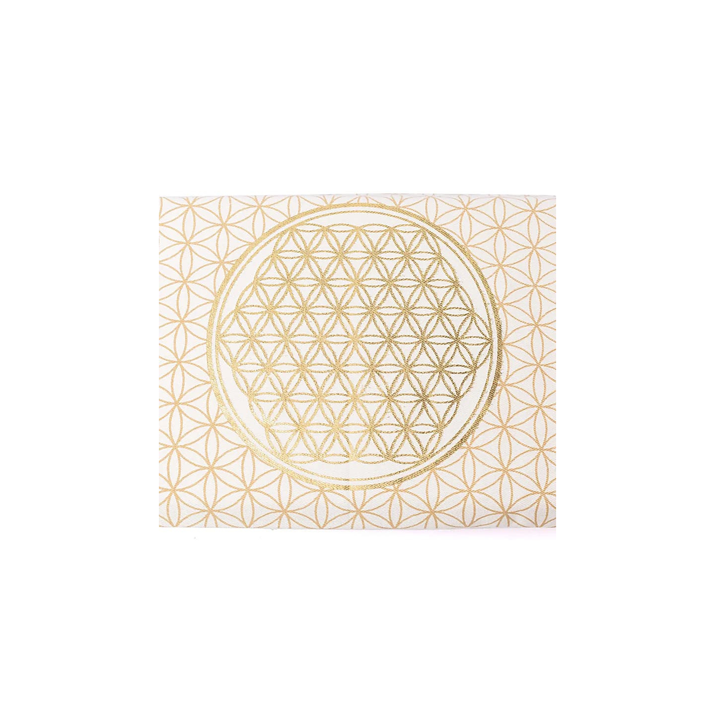 Coussin pour banc de méditation blanc Fleur de Vie avec... | Pieralune