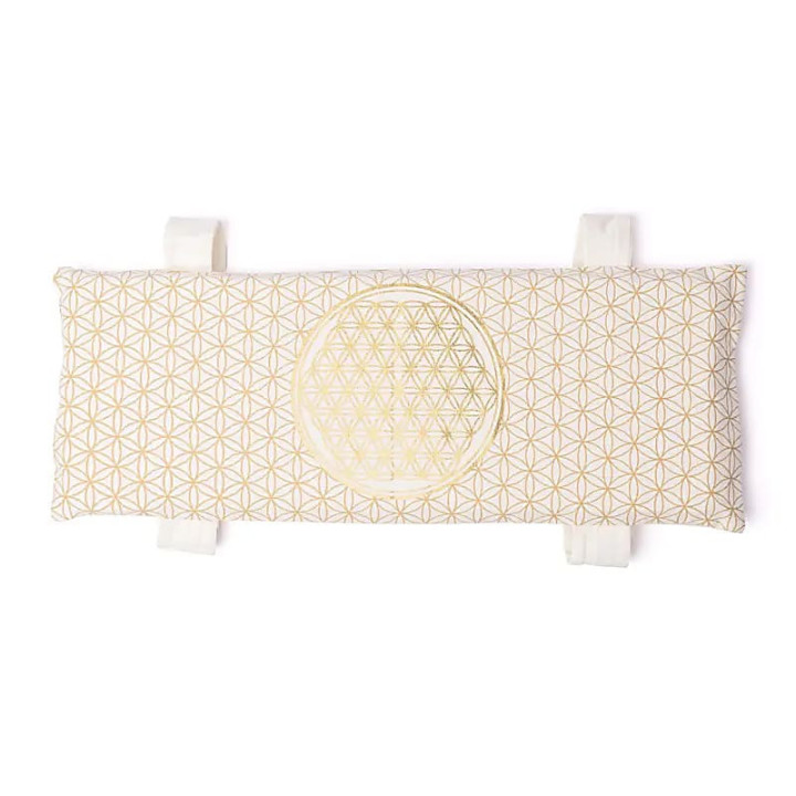 Coussin pour banc de méditation blanc Fleur de Vie avec... | Pieralune
