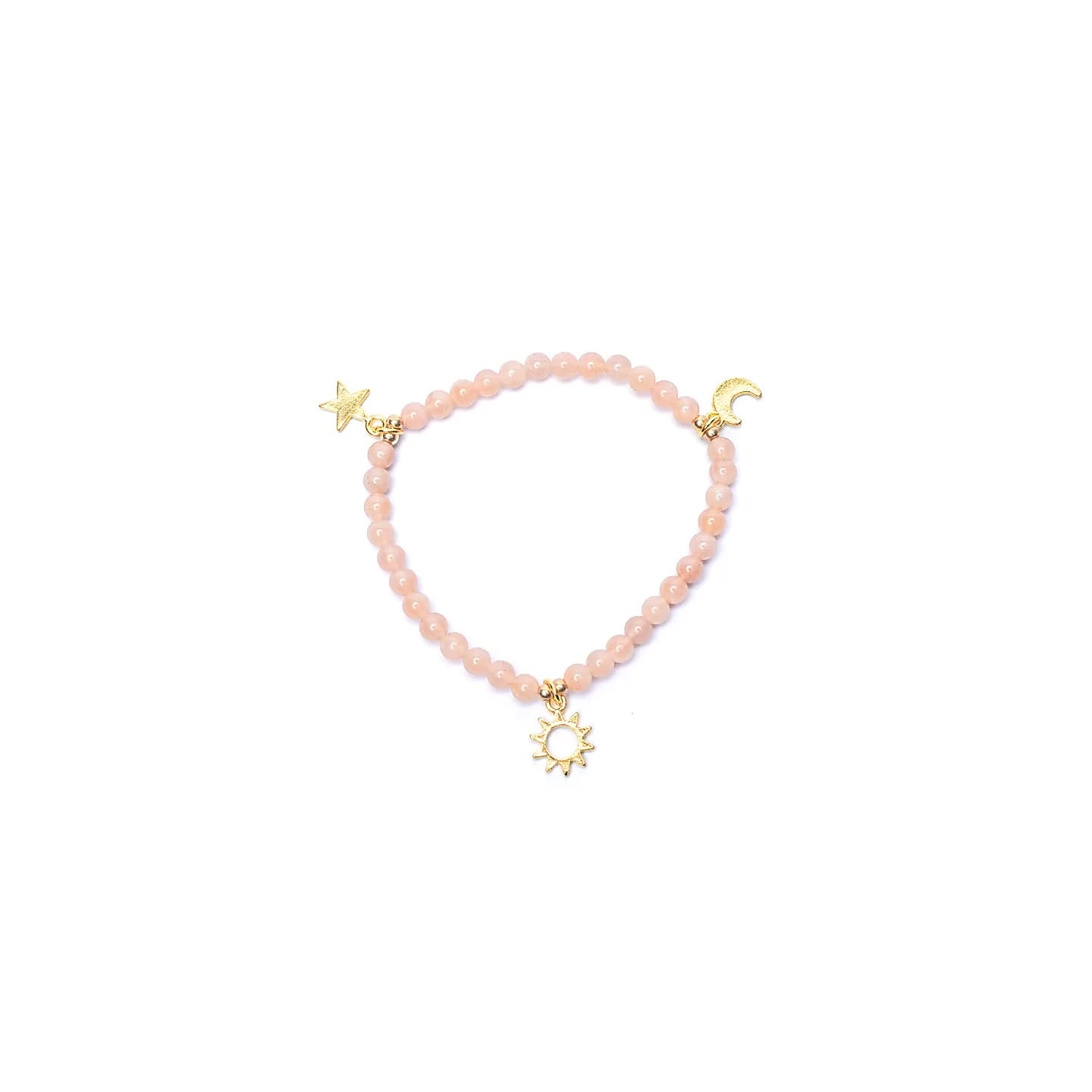 Bracelet élastique pierre de soleil breloque étoile/lun... | Pieralune