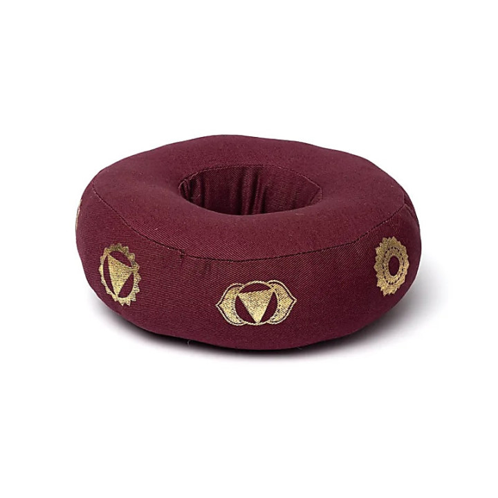 Coussin de bol chantant 7 chakras aubergine M | Pieralune