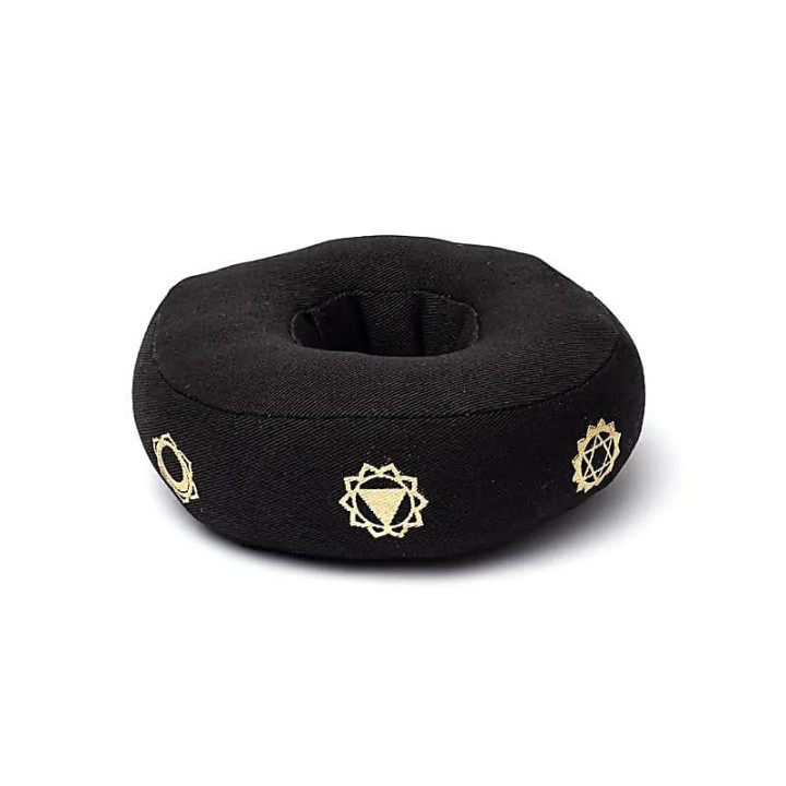 Coussin de bol chantant 7 chakras noir S | Pieralune