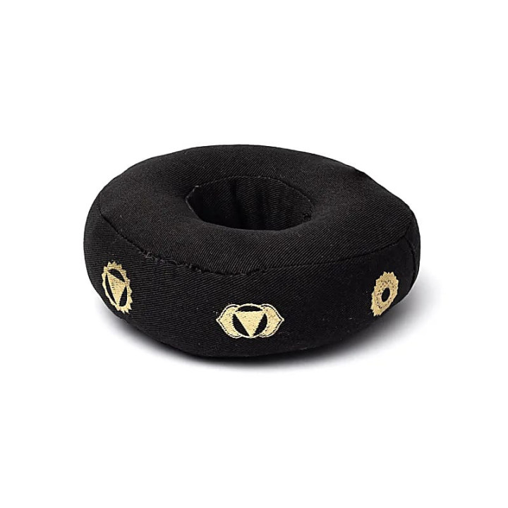 Coussin de bol chantant 7 chakras noir S | Pieralune
