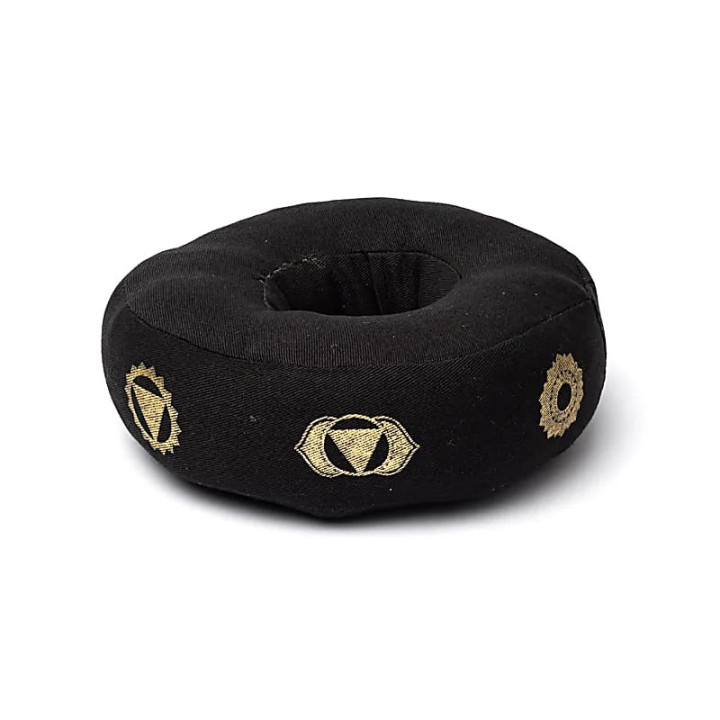 Coussin de bol chantant 7 chakras noir M | Pieralune