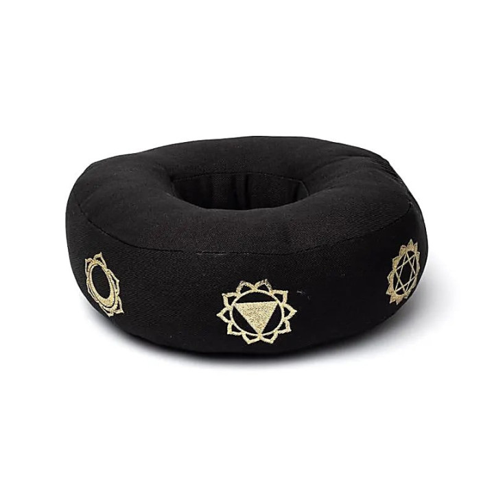 Coussin de bol chantant 7 chakras noir L | Pieralune