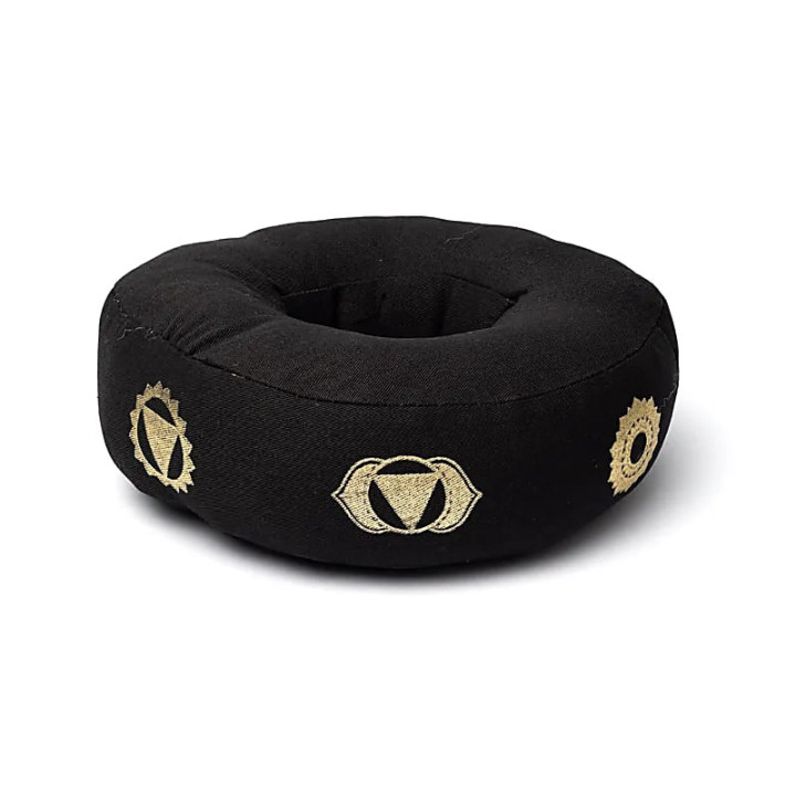 Coussin de bol chantant 7 chakras noir L | Pieralune
