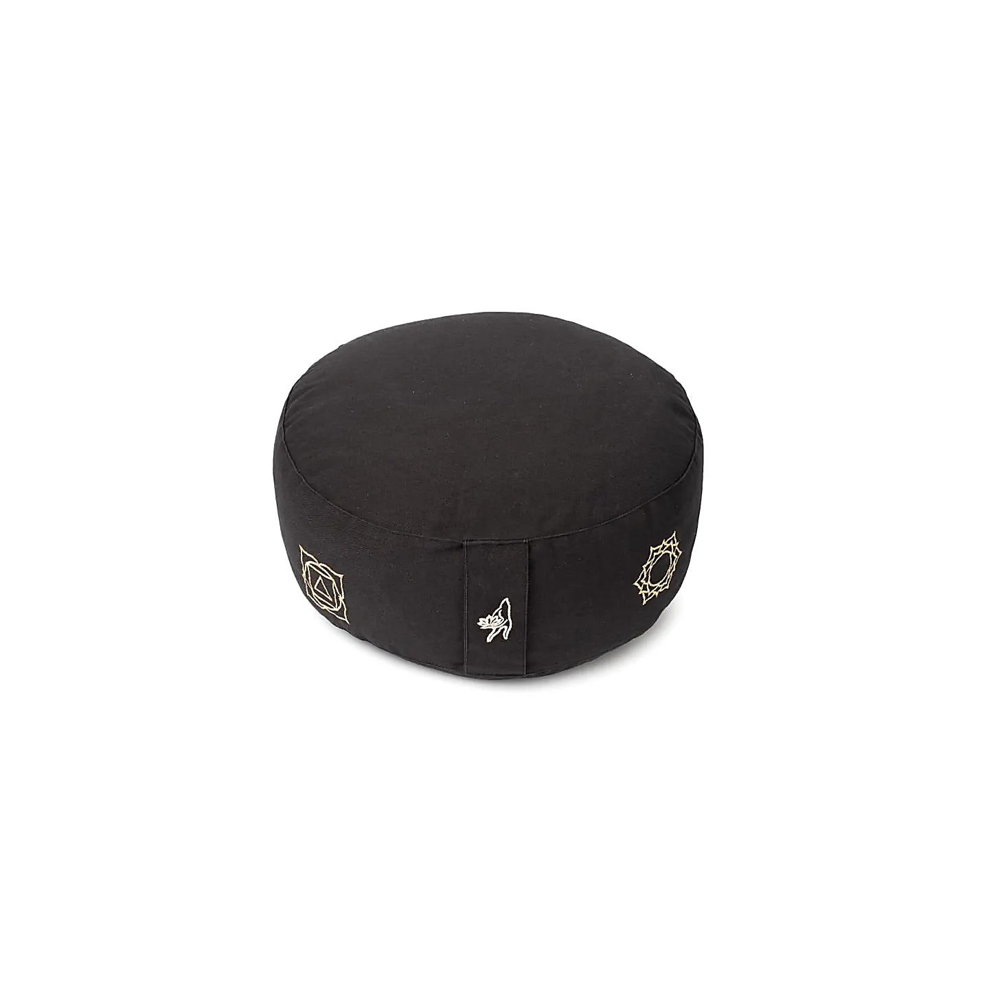 Coussin de méditation noir 7 chakras coton bio (OCS) | Pieralune