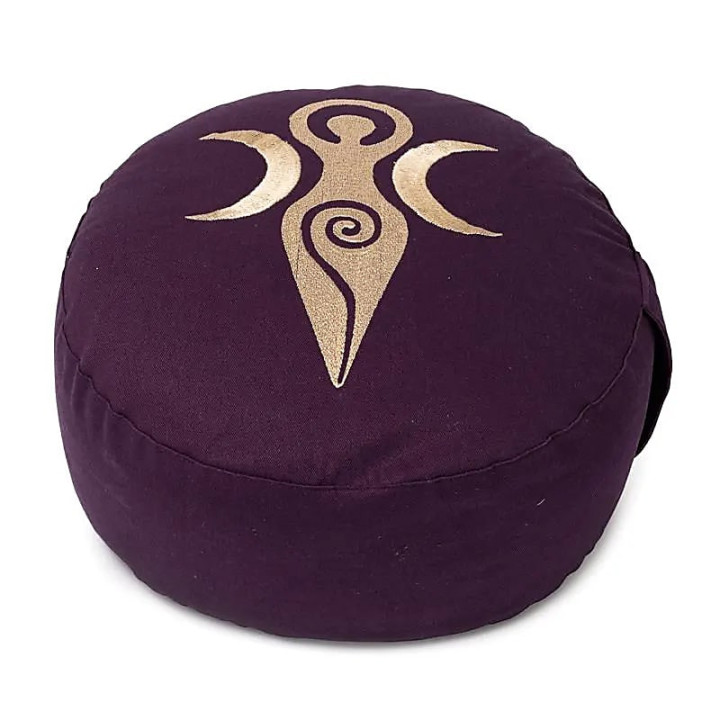 Coussin de méditation violet foncé Déesse coton bio (OCS) | Pieralune