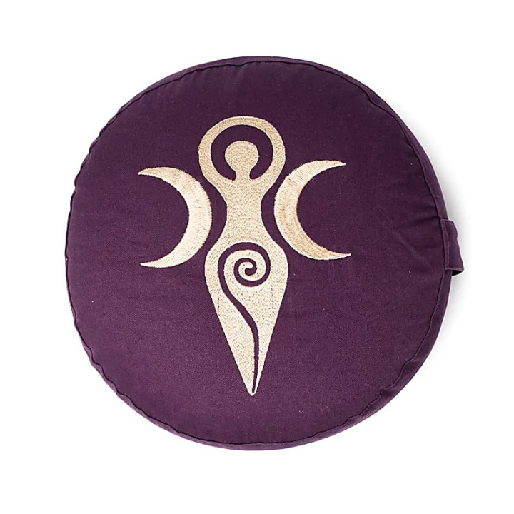 Coussin de méditation violet foncé Déesse coton bio (OCS) | Pieralune