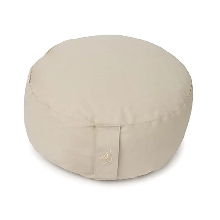 Coussin de méditation rond beige coton bio (OCS) | Pieralune