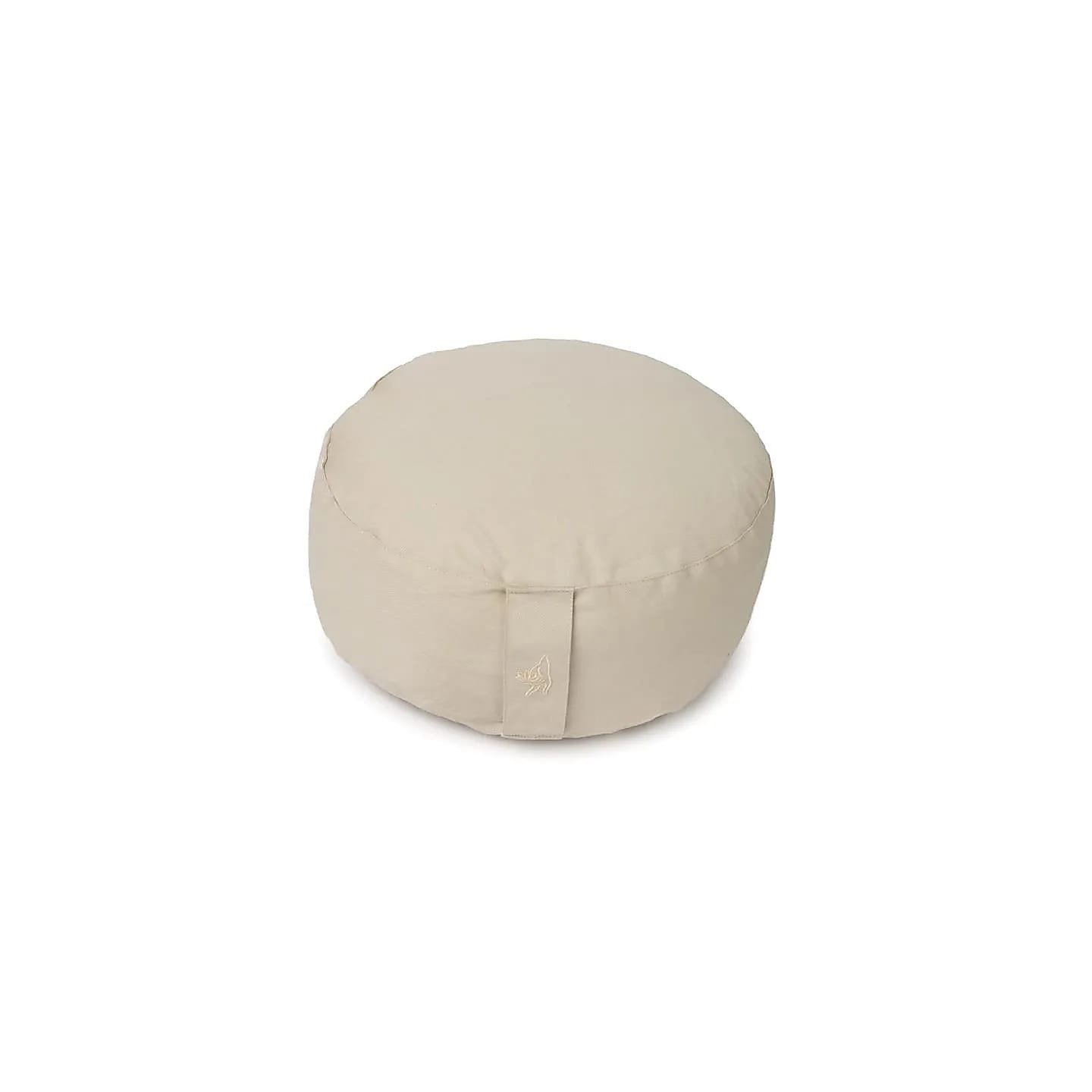 Coussin de méditation rond beige coton bio (OCS) | Pieralune