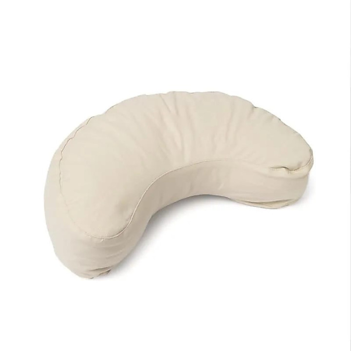 Coussin de méditation croissant beige coton bio (OCS) | Pieralune