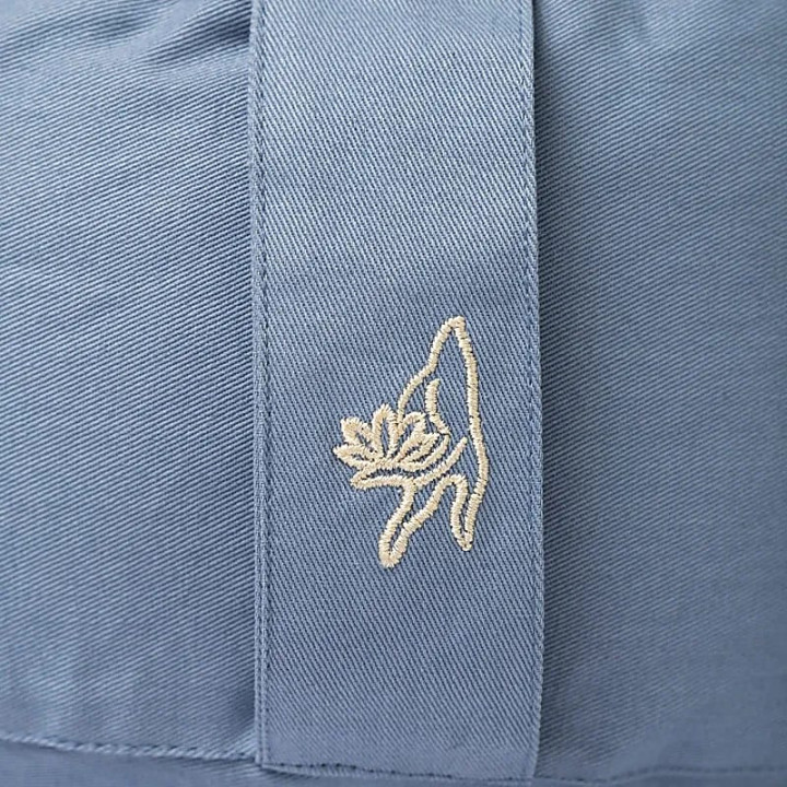 Coussin de méditation rond bleu coton bio (OCS) | Pieralune