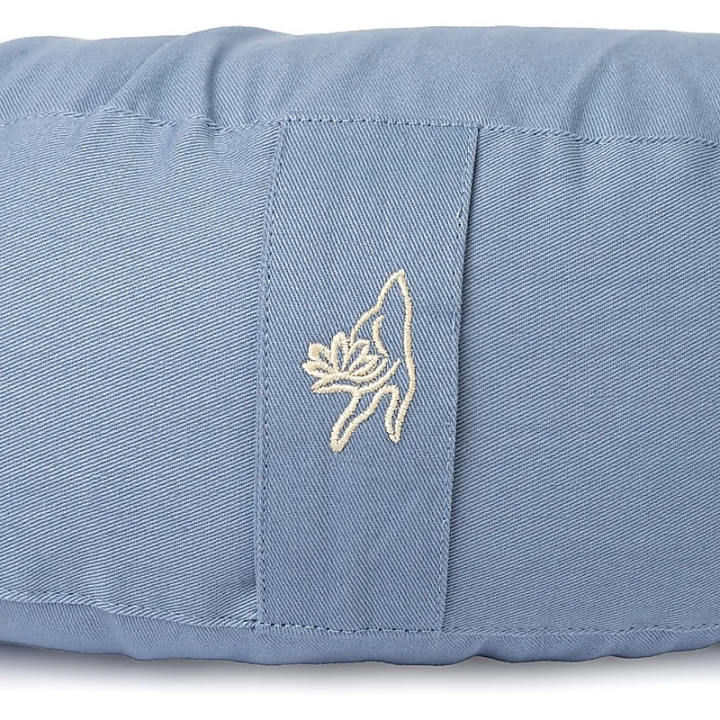 Coussin de méditation croissant bleu coton bio (OCS) | Pieralune