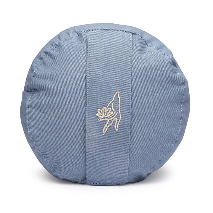 Coussin de méditation bolster bleu coton bio (OCS) | Pieralune