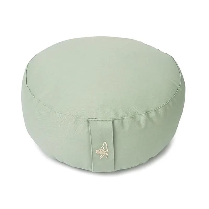 Coussin de méditation rond vert doux coton bio (OCS) | Pieralune