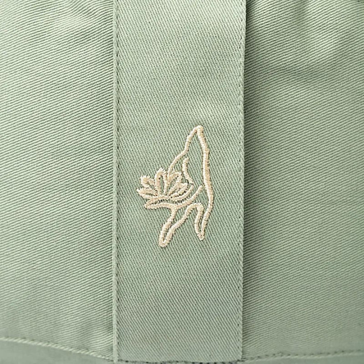 Coussin de méditation rond vert doux coton bio (OCS) | Pieralune