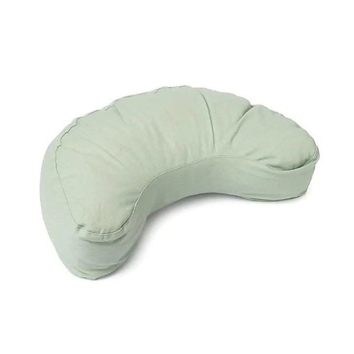 Coussin de méditation croissant vert doux coton bio (OCS) | Pieralune