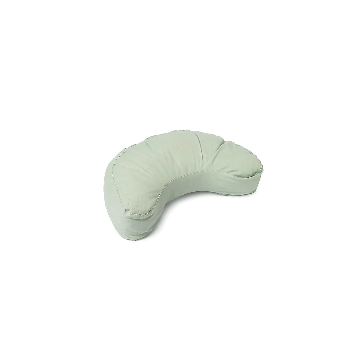 Coussin de méditation croissant vert doux coton bio (OCS) | Pieralune