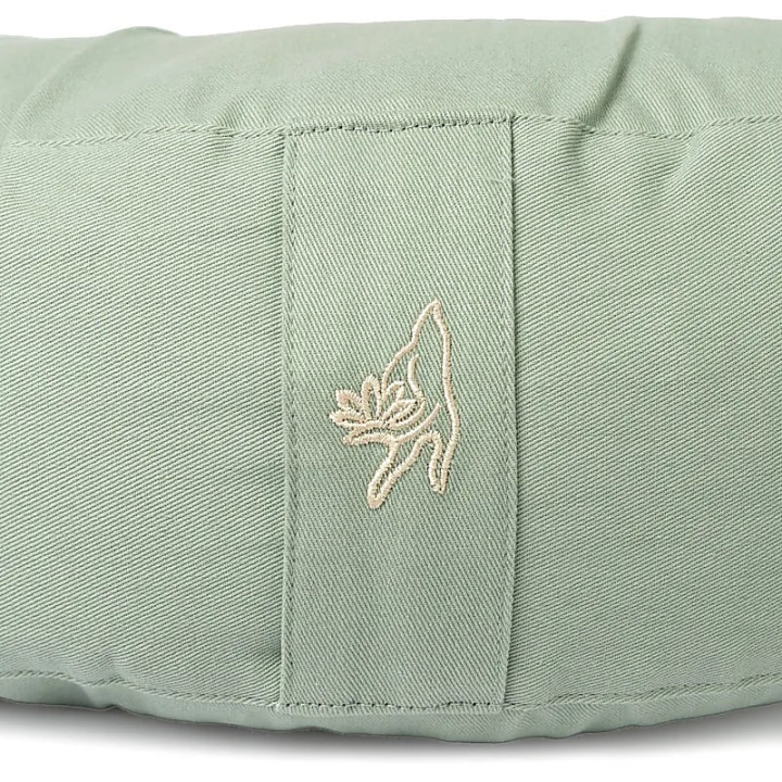 Coussin de méditation croissant vert doux coton bio (OCS) | Pieralune