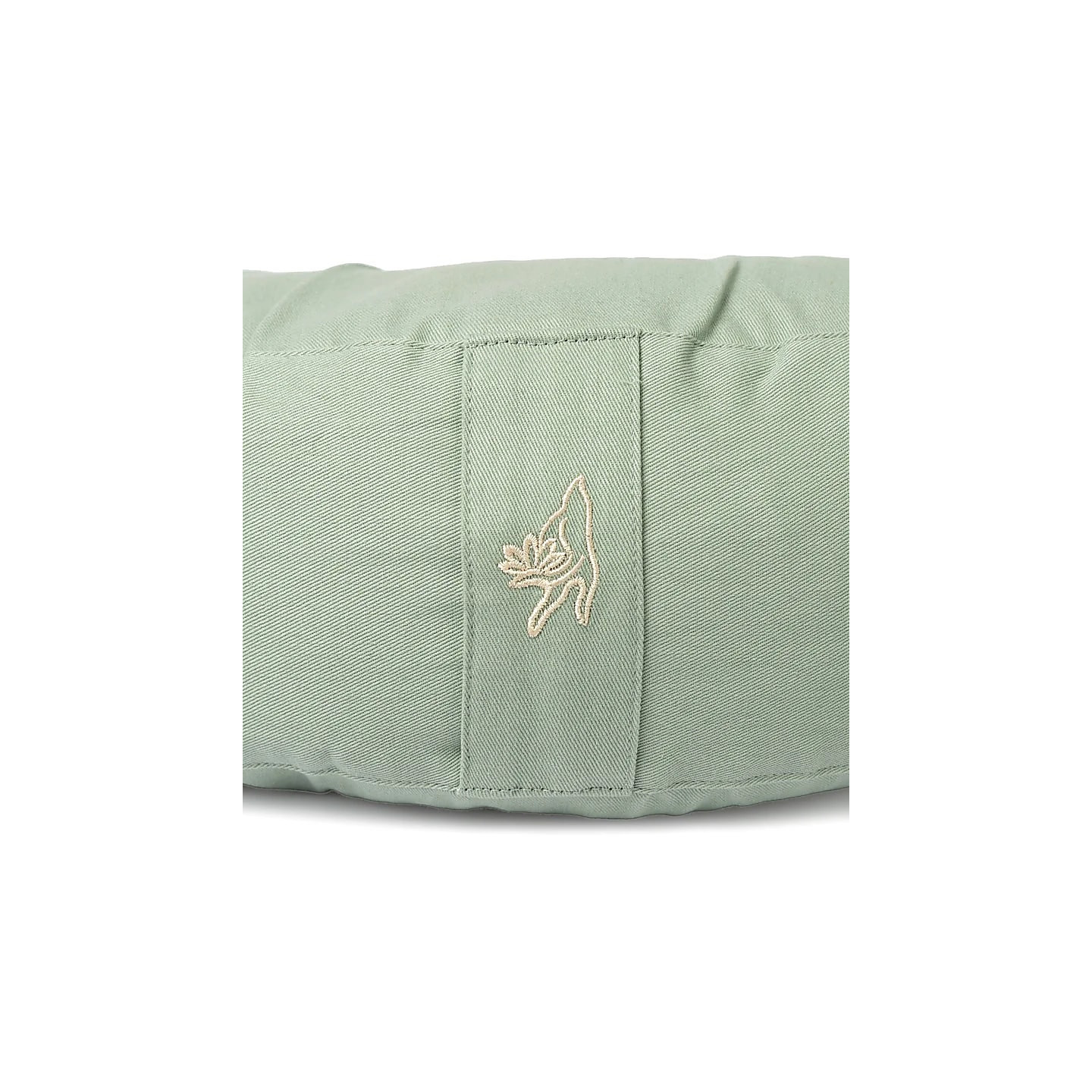 Coussin de méditation croissant vert doux coton bio (OCS) | Pieralune