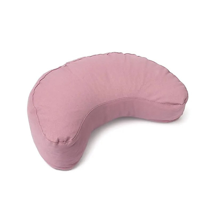 Coussin de méditation croissant lilas coton bio (OCS) | Pieralune