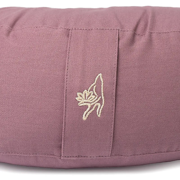 Coussin de méditation croissant lilas coton bio (OCS) | Pieralune