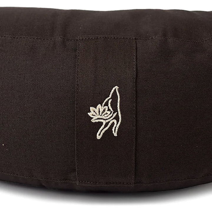 Coussin de méditation croissant anthracite coton bio (OCS) | Pieralune