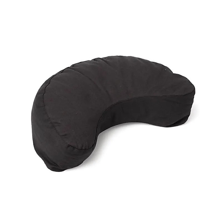 Coussin de méditation croissant noir coton bio (OCS) | Pieralune