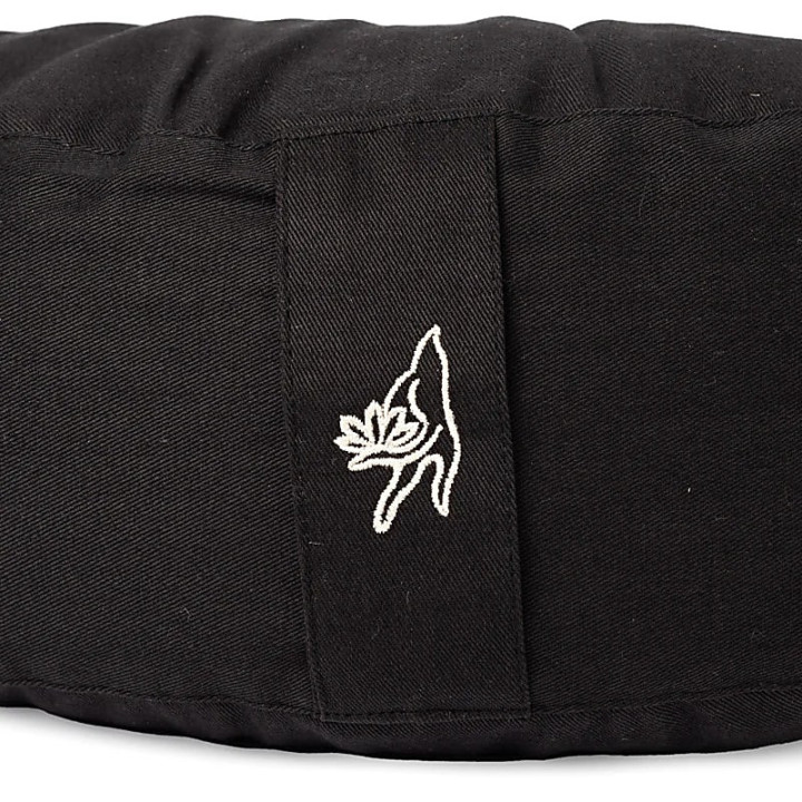 Coussin de méditation croissant noir coton bio (OCS) | Pieralune