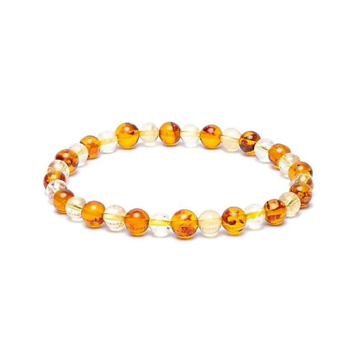 Bague élastique ambre / citrine | Pieralune