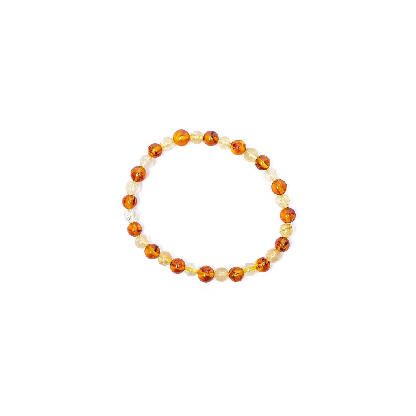 Bague élastique ambre / citrine | Pieralune