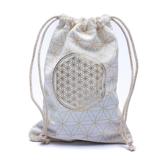 Sac en coton fleur de vie blanc | Pieralune