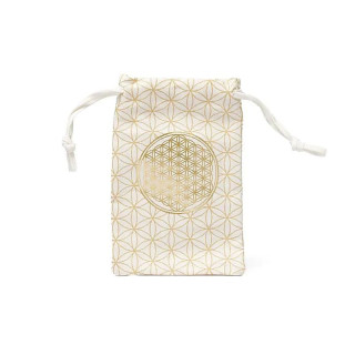 Pochette en coton Fleur de Vie blanche (GOTS) | Pieralune