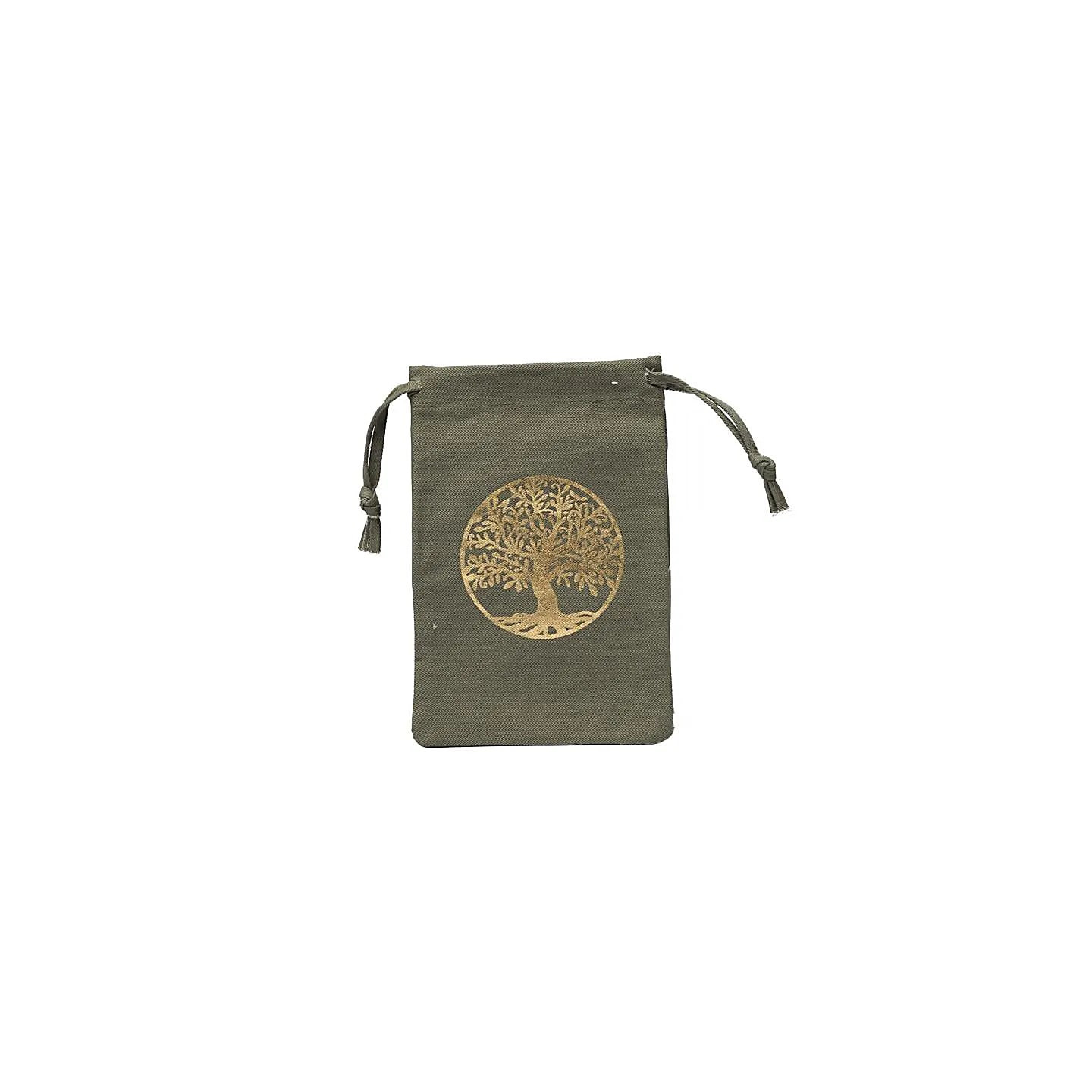 Pochette en coton Arbre de Vie verte (GOTS) | Pieralune