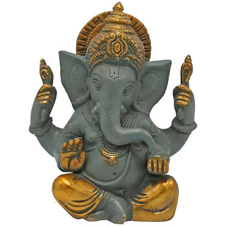 Ganesh gris bicolore finitions couleur or | Pieralune