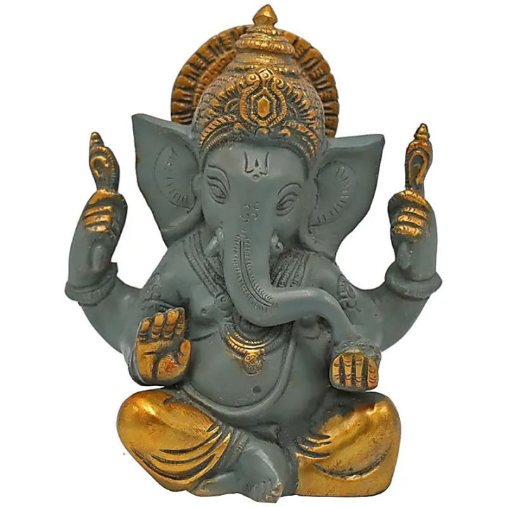 Ganesh gris bicolore finitions couleur or | Pieralune