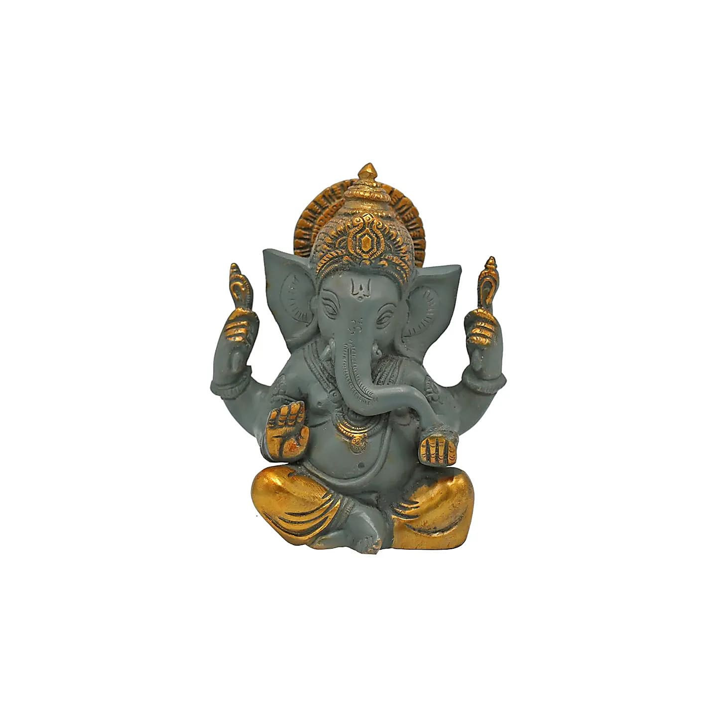 Ganesh gris bicolore finitions couleur or | Pieralune