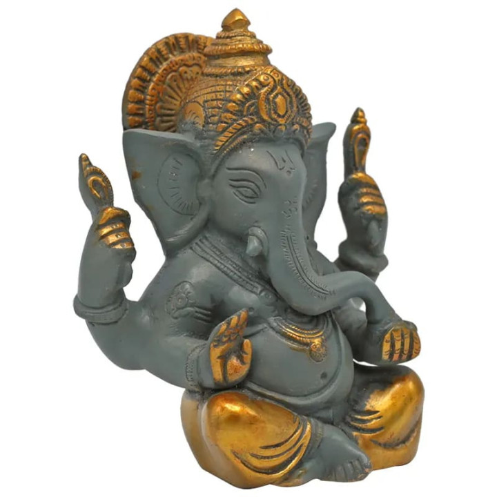 Ganesh gris bicolore finitions couleur or | Pieralune